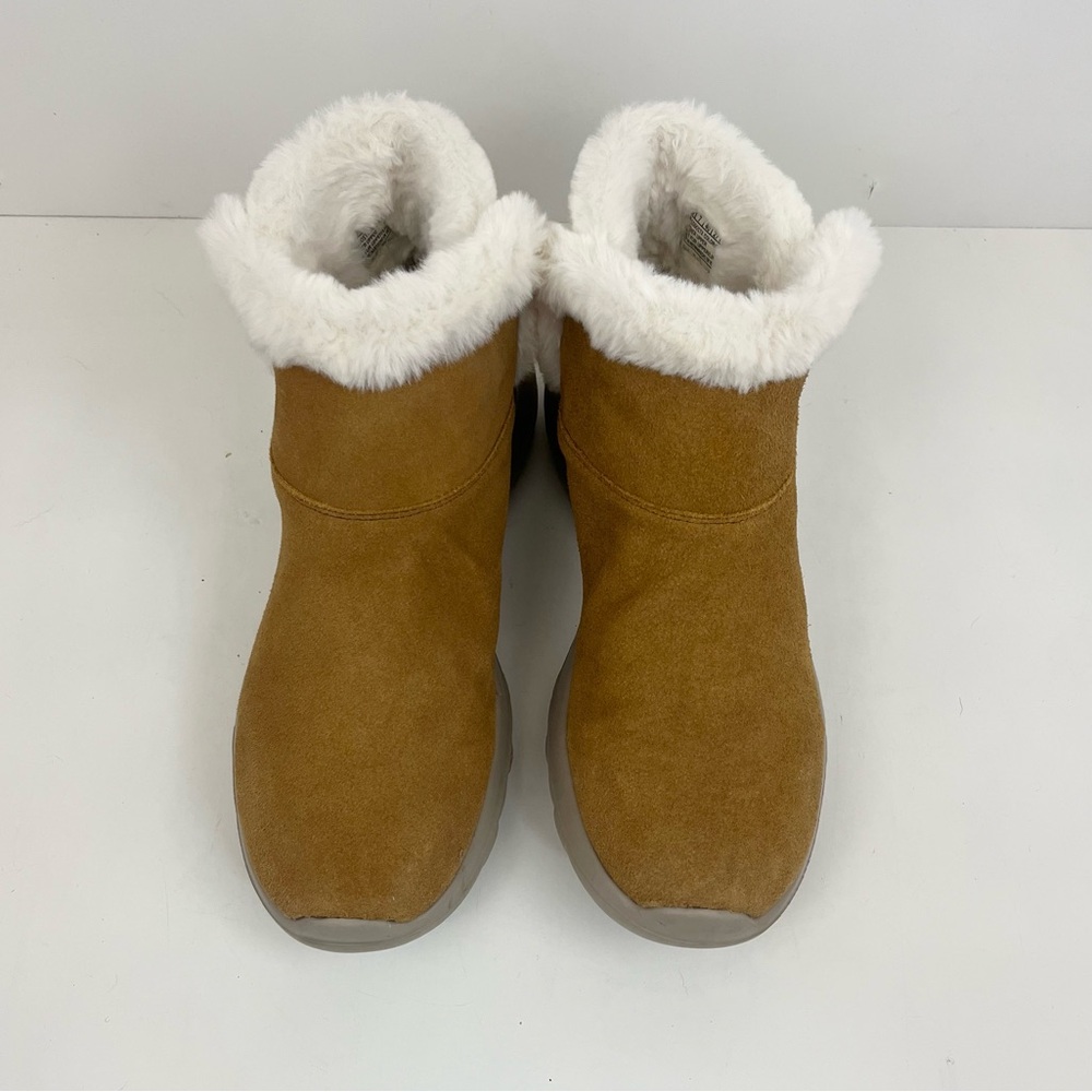Skechers Gen 5 Tan Suede Boots Faux Fur Lined Ankle On the Go Women’s Size 10